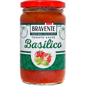 Соус BRAVENTE Tomato BASILICO томатный Базилико /стекло/ 360г*8