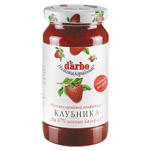 Конфитюр DARBO низкокалорийный Клубника 60% фруктов /стекло/ 220г*6