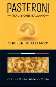 Макаронные изделия PASTERONI Chifferi Rigate №131 / Чиффери Ригате /картон/ 400г*12
