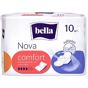 *Белла прокладки NOVA Komfort 10 шт.  /10-010/3132/36/4 кап / Розовые