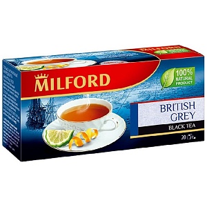 Чай MILFORD Черный байховый Бритиш Грей (20 пакетиков) 35г*12