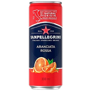 Напиток SANPELLEGRINO ARANCIATA ROSSA Красный апельсин сокосодержащий газированный /жесть/ 0,33л*24