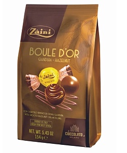 Шоколадные конфеты ZAINI BOULE D'OR GIANDUIA /дой-пак/ 154г*12