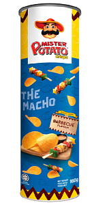 Чипсы картофельные MISTER POTATO со вкусом барбекю Barbecue /туба/ 160г*14