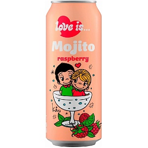 Напиток LOVE IS газированный Мохито со вкусом малины /жесть/ 450мл*12