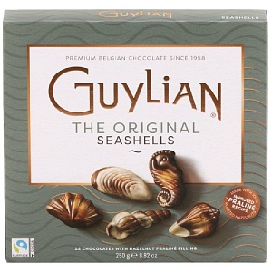 Конфеты GUYLIAN THE ORIGINAL Seashells Морские ракушки с начинкой пралине 250г*12