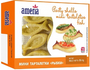 Тарталетки AMERIA мини "рыбки" (10шт) 55г*12