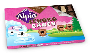 Шоколад ALPIA порционный молочный и белый Шоколадные Мишки Choco Bears /картон/ 100г*10