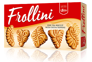 Печенье LEONA “FROLLINI”, декорированное шоколадом /картон/ 200г*16