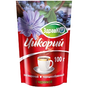 Цикорий ЗдравКо растворимый c Черникой /дойпак/ 100г*12