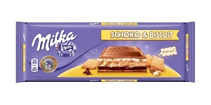 Шоколад Milka молочный Choco Biscuit Chocolate 300г*12