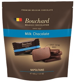 Мини-плитки BOUCHARD из молочного шоколада в индивид. упак. “NAPOLITAINS” /зип-пак/ 150г*7