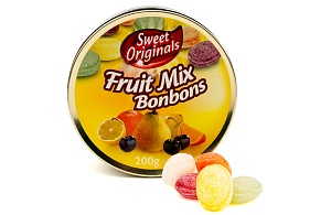 Леденцы SWEET ORIGINALS со вкусом фруктов ж/б 200г*10