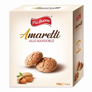 Печенье PIU BUONO Амаретти с миндалем /картон/ 100г*12