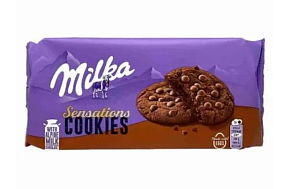 Печенье MILKA шоколадное с начинкой и кусочками шоколада Сенсация Sensation 156г*12
