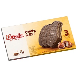 Вафли FIORELLA Wafer Milk Hazelnut в молочном шоколаде Орех 60г*24