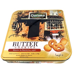 Печенье DANIMA Butter Cookies сливочное (квадратная банка) /жесть/ 500г*12