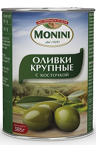 Оливки MONINI крупные c косточкой /жесть/ 385г*12