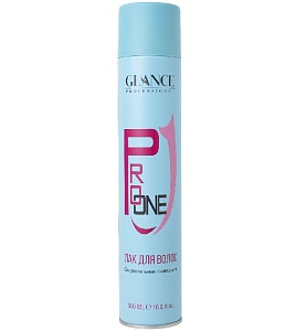 Glance Professional Лак для волос PRO ONE HAIR Сверхсильная Фиксация 500мл /24/голубой