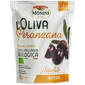 Маслины MONINI BIO Peranzana с косточкой /дойпак/ 150г*8