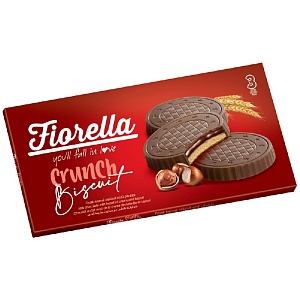 Печенье FIORELLA Crunch Biscuit  Milk Hazelnut в молочном шоколаде Орех 67,5г*24