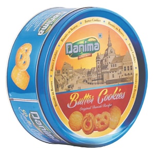 Печенье DANIMA Butter Cookies сливочное (синяя банка) /жесть/ 340г*12