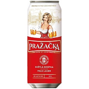 Пиво PRAZACKA светлое 4.0% /жесть/ 0,5л*24