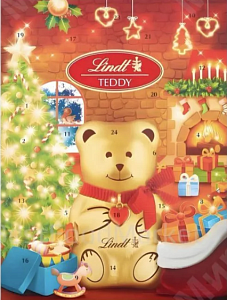 Адвент-календарь LINDT TEDDY Рождественский /картон/ 170*10