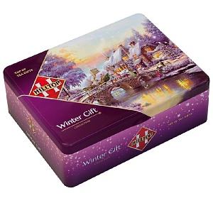 Чай HILLTOP Шкатулка "Новогодний пейзаж" (50г.*4) /жесть/ 200г*8