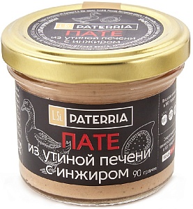 Пате PATERRIA из утиной печени с инжиром /стекло/ 90г*8