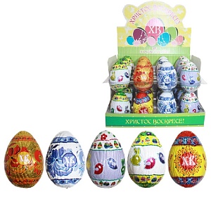 Шоколадное яйцо "Пасхальное" ХВ /шоубокс/ 30г*24