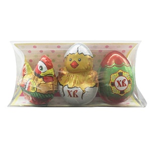 Шоколад фигурный ПН-22 "Курочка с цыплёнком и яйцом" 80г*16