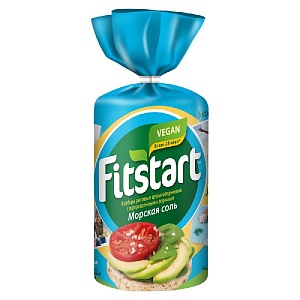 Хлебцы FITSTART рисовые Морская соль 90г*12