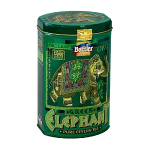 Чай BATTLER ELEPHANT GREEN ОРА Крупнолистовой цейлонский зеленый "ЗЕЛЕНЫЙ СЛОН" /жесть/ 100г*6