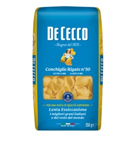 Макаронные изделия DE CECCO №50 Conchiglie rigatie (Конкилье ригате) (пакет) 250г*24