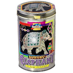 Чай BATTLER ELEPHANT RUHUNU ОР1 Крупнолистовой цейлонский черный "СЛОН РУХУНУ" /жесть/ 200г*6