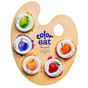 Джем COLOR EAT набор инжир, клубника, тыква, персик, фейхуа (5шт*30) /стекло/ 150г*16