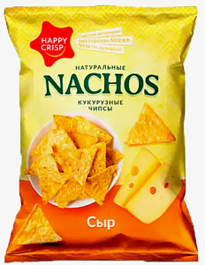 Чипсы HAPPY NACHOS кукурузные "Сыр" 150г*18