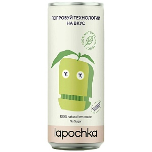 Лимонад LAPOCHKA ТЕХНОЛАПОЧКА limited edition Дыня+Клубника+Лимон /жесть/ 0,33л*20