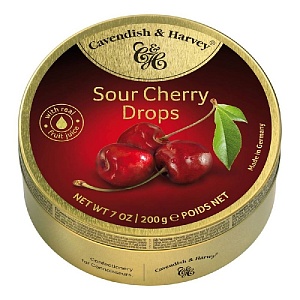 Леденцы CAVENDISH & HARVEY Sour Cherry Drops Вишня /жесть/ 200г*9