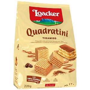 Вафли LOACKER QUADRATINI Тирамису 220г*6