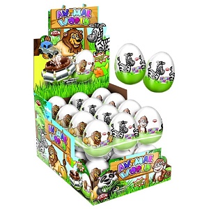Шоколадное яйцо ANL Animal World сюрприз Мир животных (25г*24шт. шоубокс) 25г*144