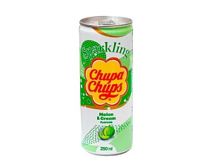 Напиток Chupa Chups Sparkling Дыня крем /Melon&Cream /жесть/ 0,250л*24
