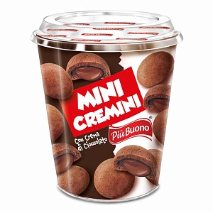 Печенье PIU BUONO мини Mini Cremini с шоколадным кремом /банка/ 125г*12