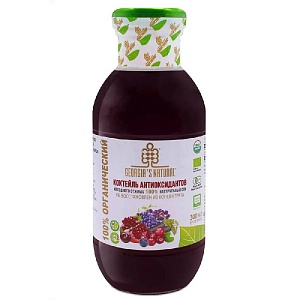 Коктейль GEORGIA'S NATURAL ORGANIC антиоксидантов холодного отжима /стекло/ 330*20