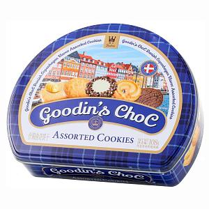 Печенье GOODIN'S Choc Ассорти Датского печенья, синяя /жесть/ 108г*24
