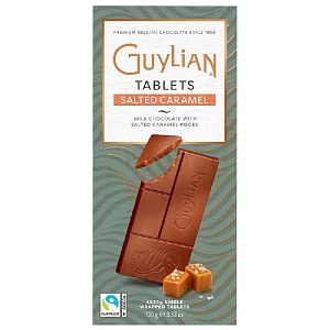 Шоколад GUYLIAN SALTED CARAMEL молочный с соленой карамелью 100г*24