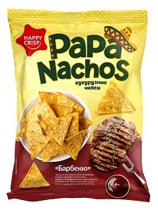 Чипсы HAPPY NACHOS кукурузные "Барбекю" 75г*15