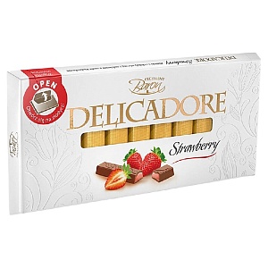 Шоколад BARON DELICADORE STRAWBERRY молочный с клубничной начинкой (50%) 200г*12