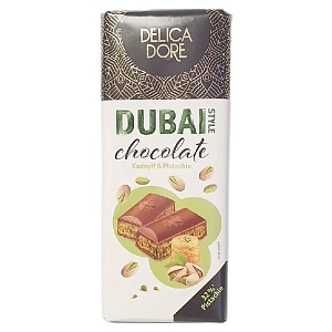 Шоколад DELICADORE Dubai Style молочный с фисташково-ореховой начинкой с кадаифом 140г*20